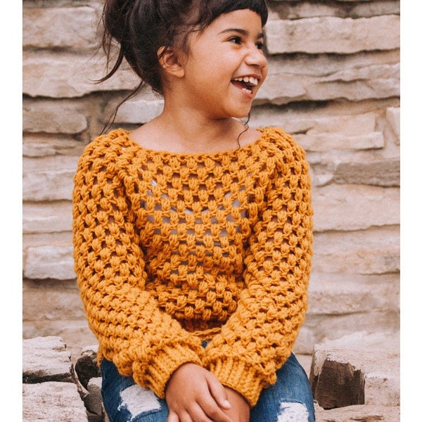 Embrace the Change Sweater Crochet Pattern for Girls | Sizes 12 Months up to 12 Years Pattern | Fall/Winter Sweater PDF Pattern for Child