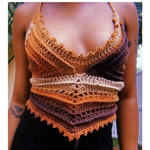 PATRÓN de crochet / Patrón de crochet top corto Callisto / Patrón de crochet top halter para mujer / Patrón de crochet top cruzado con espalda / Ganchillo de verano