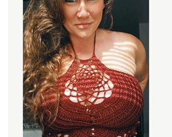 Crochet PATTERN | Dreamweaver Halter Top Pattern | Crop Top Crochet Pattern | Dream Catcher Inspired Crochet Top Pattern | PDF Download