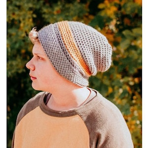 Crochet PATTERN | Men's Hat Crochet Pattern | Boy's Hat Crochet Pattern | Crochet Pattern for Men | Knittish Slouch Beanie PDF Pattern