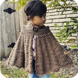 Easy Crochet PATTERN | Hooded Cape | CHILD Size Cloak Pattern | Red Riding Hood Crochet Pattern | PDF Digitial Download