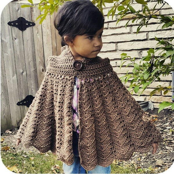 Easy Crochet PATTERN | Hooded Cape | CHILD Size Cloak Pattern | Red Riding Hood Crochet Pattern | PDF Digitial Download