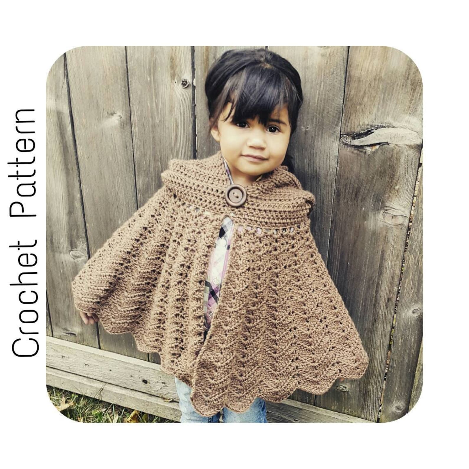 Easy Crochet PATTERN Hooded Cape CHILD Size Cloak Pattern Etsy