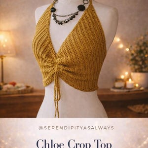Chloe Crop Top PATTERN | Summer Drawstring Crop Top Pattern | DIY Summer Halter Festival Top Crochet Pattern | PDF Digital Download
