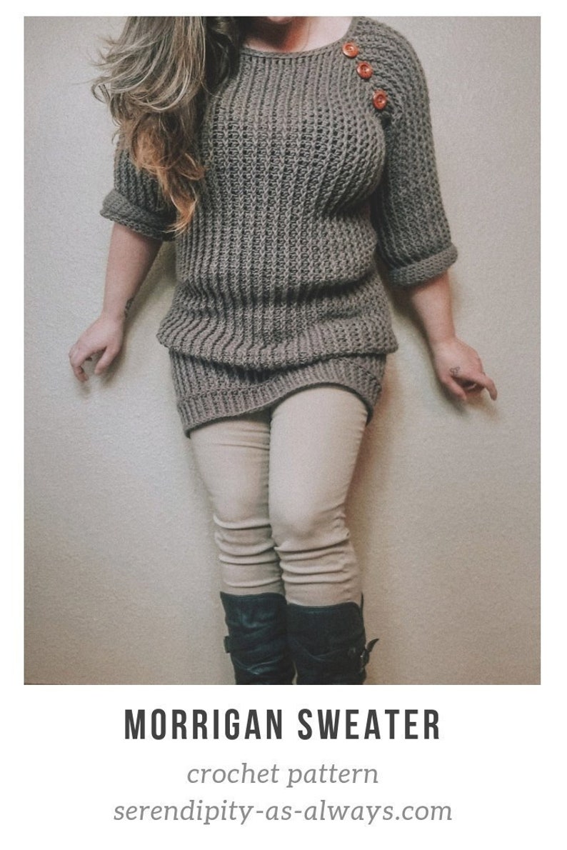 Morrigan Sweater Crochet Pattern | Ribbed Dress, Women's Sizes (PDF Pattern) image 2