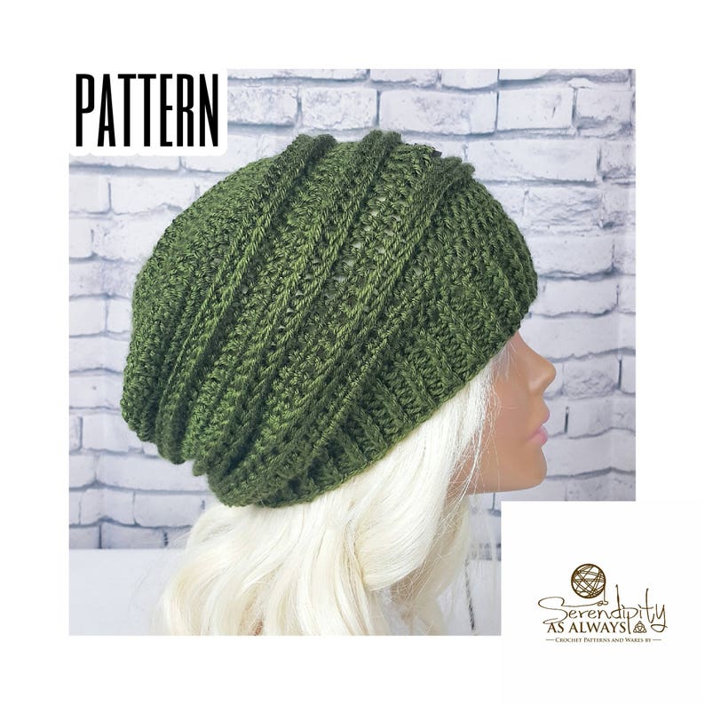 Crochet PATTERN Ribbed Slouchy Beanie Crochet Pattern | Etsy