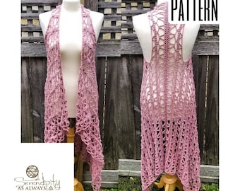 Crochet PATTERN | Summer Vest Crochet Pattern | Swimsuit Coverup Crochet Pattern | Daydreamer Duster Pattern | PDF Digital Download