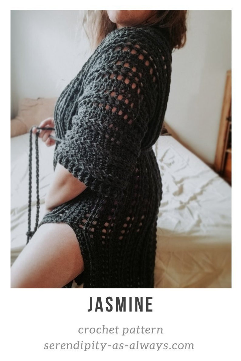 Häkelanleitung | Jasmin Kimono Häkelanleitung | Damen Robe Muster | häkeln Muster | Crochet for Sie | PDF-Download Bild 3