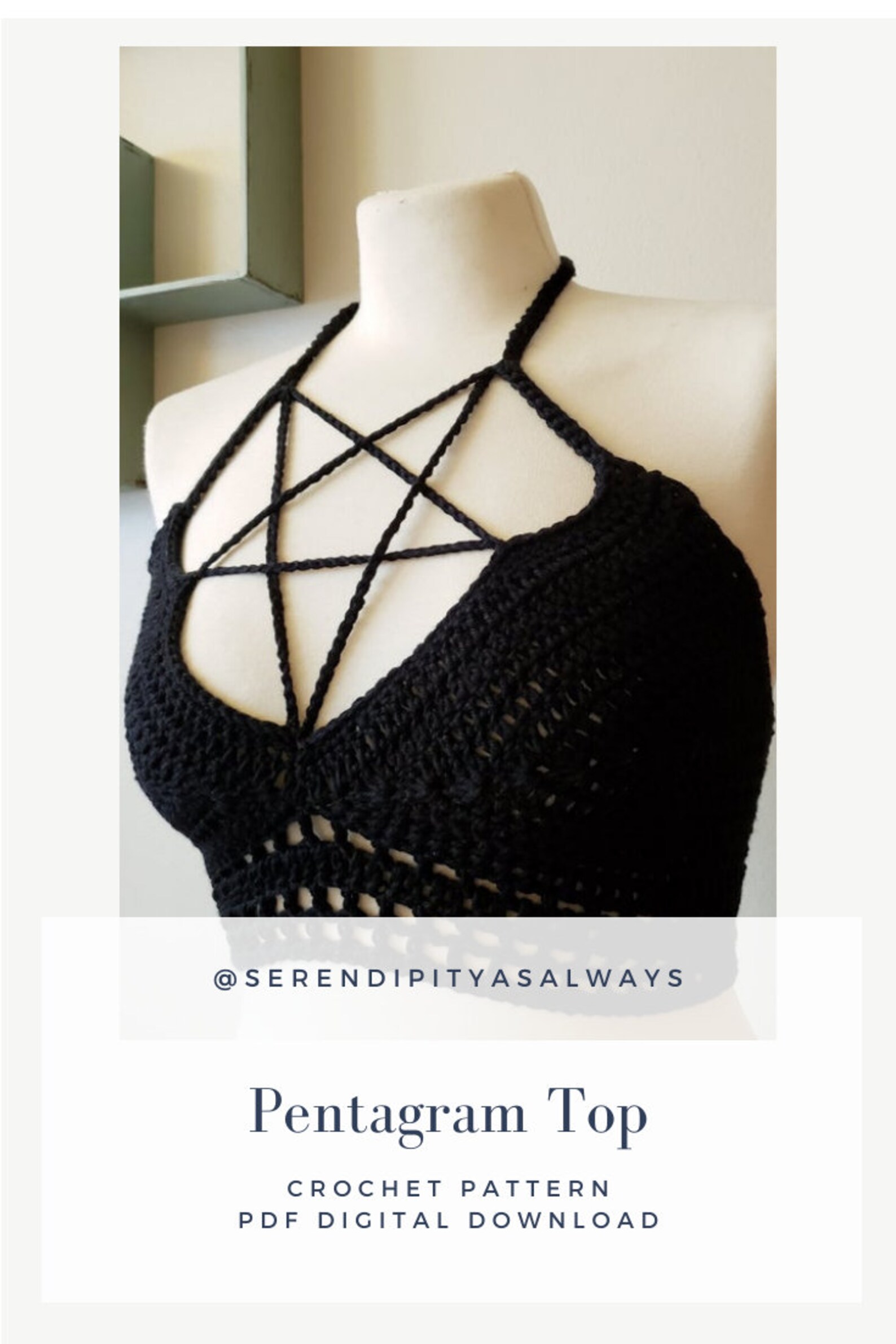 Crochet PATTERN Pentagram Crop Top Crochet Pattern Etsy