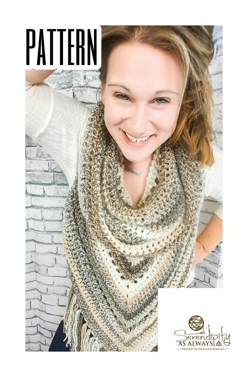 Crochet PATTERN Boho Hooded Scarf Hooded Triangle Scarf Crochet Pattern Boho Fringe Scarf Pattern Wanderlust Hooded Scarf Pattern image 7