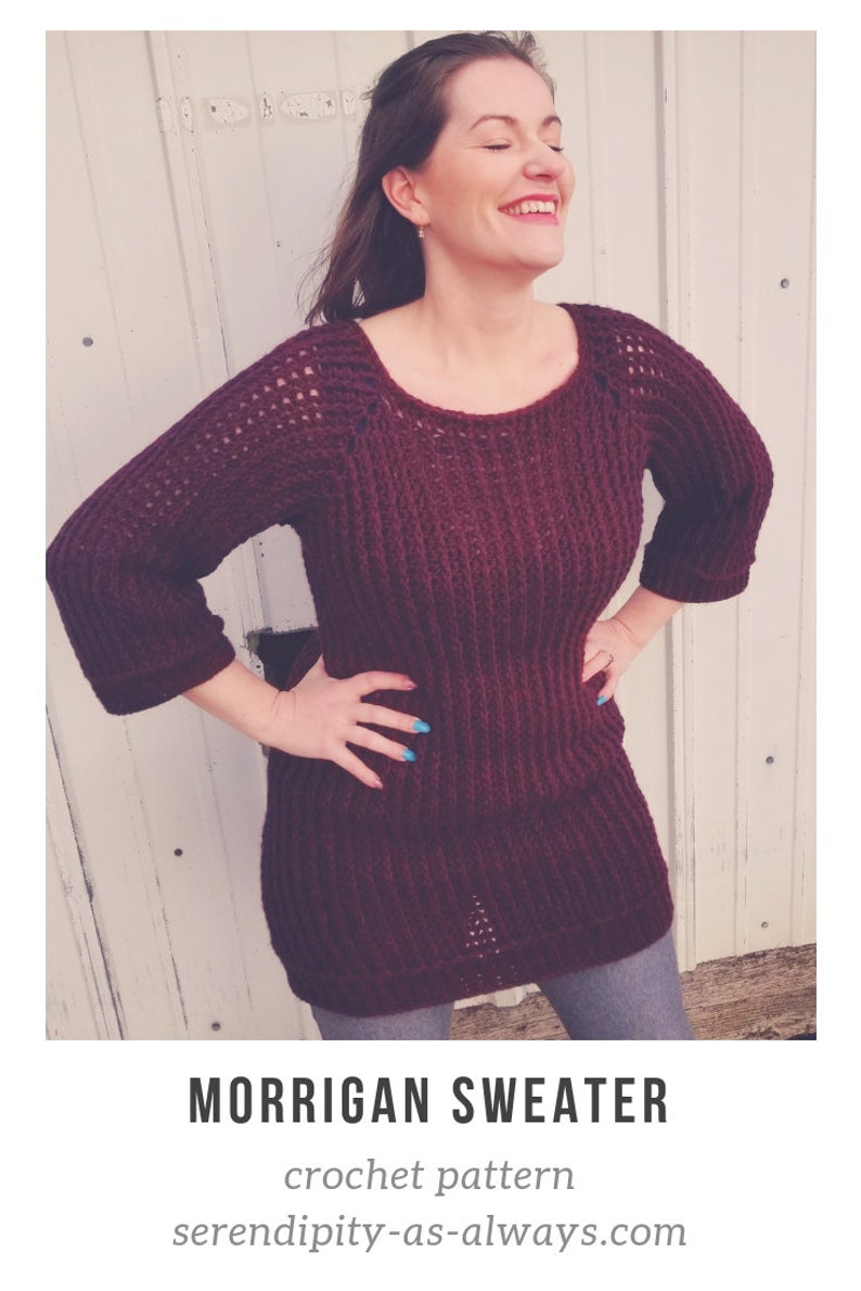 Morrigan Sweater Crochet Pattern | Ribbed Dress, Women's Sizes (PDF Pattern) image 9
