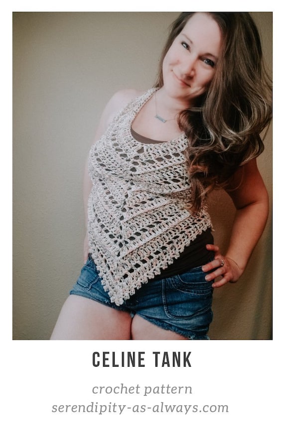 Celine Tank Crochet PATTERN Womens Triangle Tank Top Pattern Textured Top  Pattern Halter Top Crochet Pattern for Summer PDF Download 