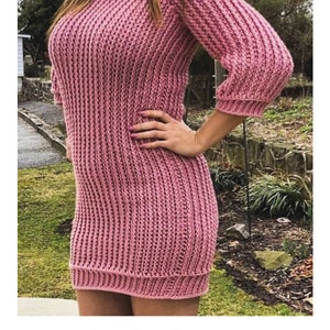 Morrigan Sweater Crochet Pattern | Ribbed Dress, Women's Sizes (PDF Pattern) image 11