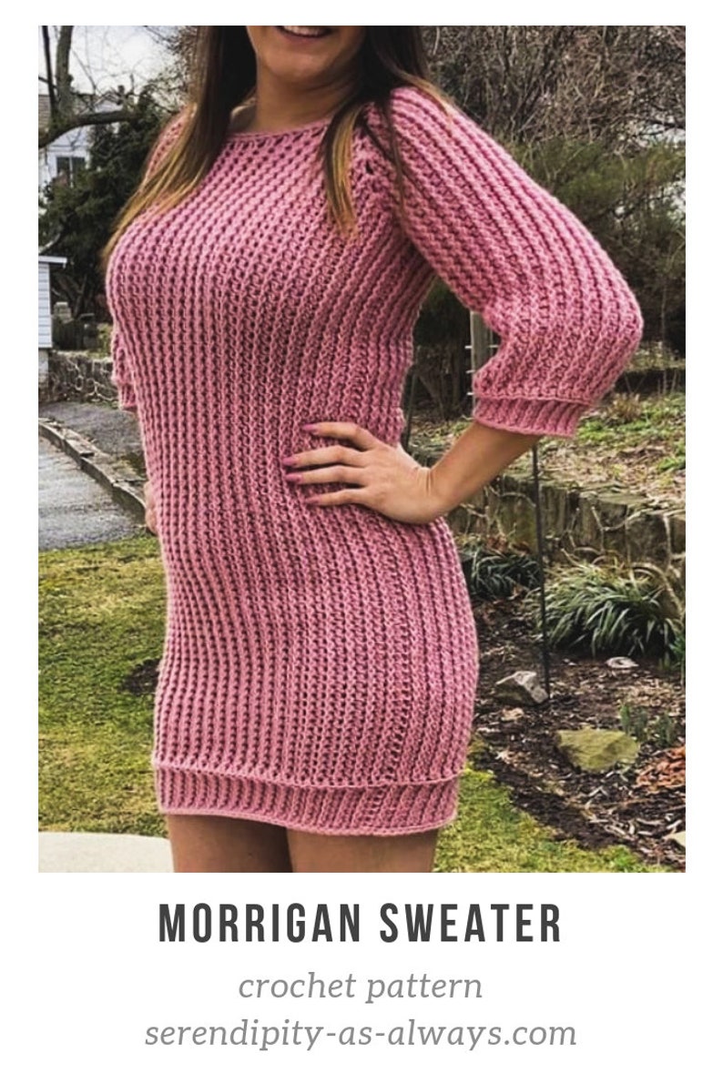 Morrigan Sweater Crochet Pattern | Ribbed Dress, Women's Sizes (PDF Pattern) image 11