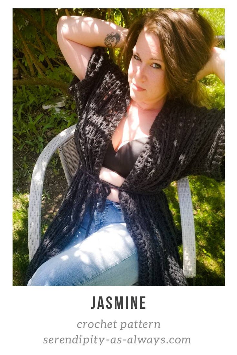 Häkelanleitung | Jasmin Kimono Häkelanleitung | Damen Robe Muster | häkeln Muster | Crochet for Sie | PDF-Download Bild 6