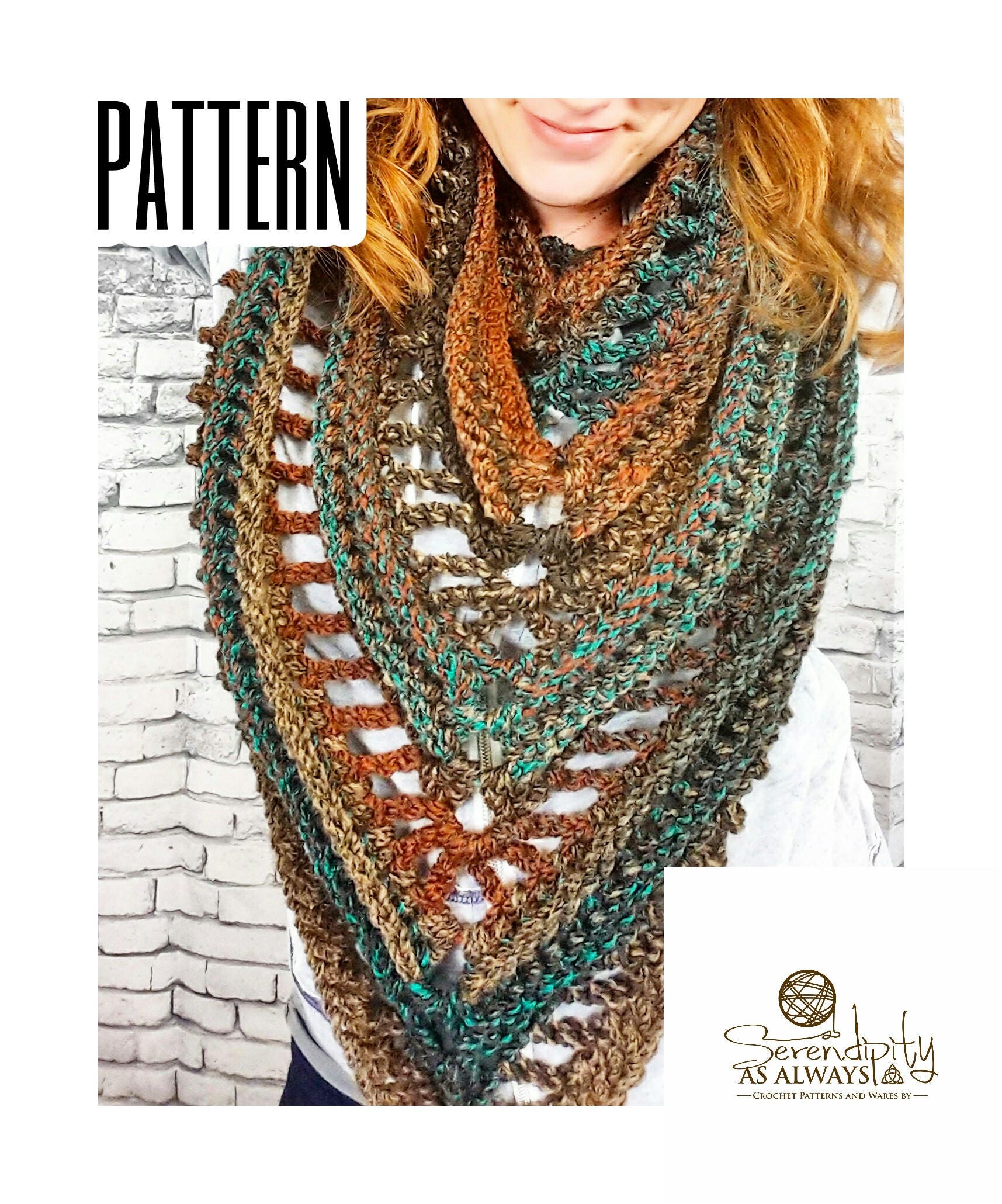 Crochet PATTERN | Boho Triangle Scarf Written Pattern | Boho Soul Scarf ...