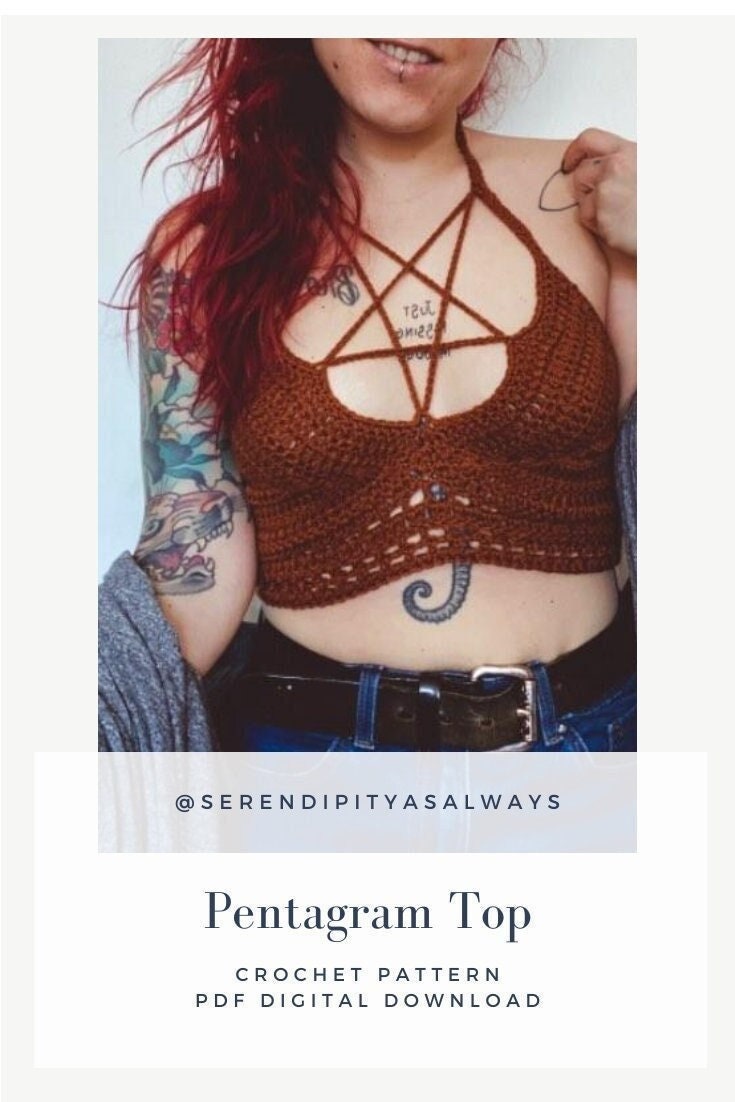 Crochet PATTERN, Pentagram Crop Top Crochet Pattern, Women's Witchy Halter  Top Pattern, Sexy Wiccan Top Crochet Pattern