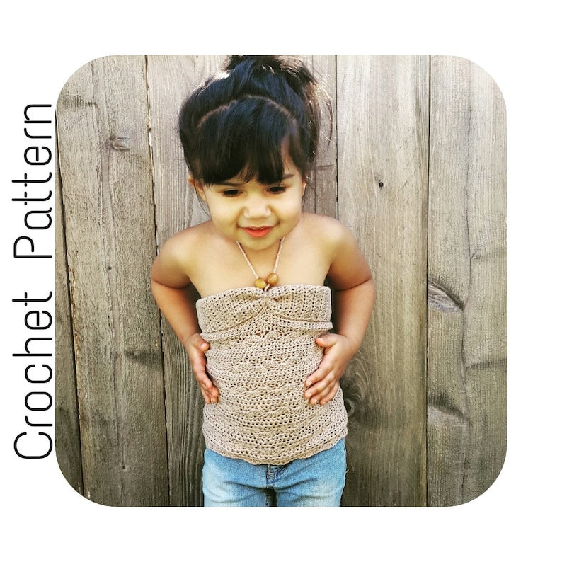 Crochet PATTERN Halter Top Crochet Pattern Girls Summer Shirt Crochet Pattern Tank Top Crochet Pattern for Girls Summer Crochet image 1