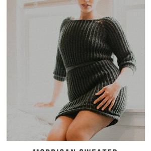 Morrigan Sweater Crochet Pattern | Ribbed Dress, Women's Sizes (PDF Pattern) image 5