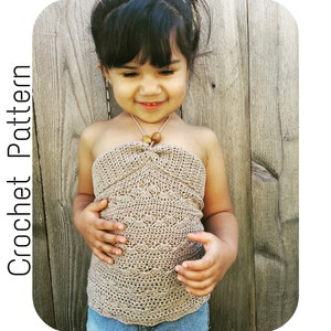 Crochet PATTERN Halter Top Crochet Pattern Girls Summer Shirt Crochet Pattern Tank Top Crochet Pattern for Girls Summer Crochet image 3