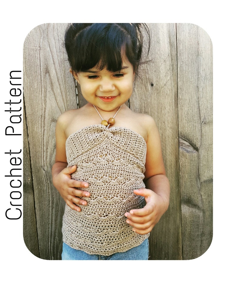 Crochet PATTERN Halter Top Crochet Pattern Girls Summer Shirt Crochet Pattern Tank Top Crochet Pattern for Girls Summer Crochet image 3