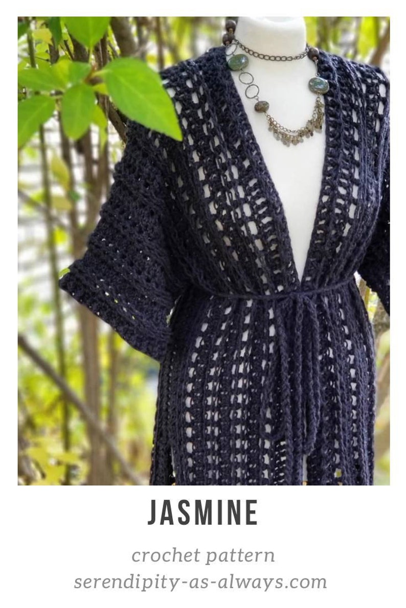 Häkelanleitung | Jasmin Kimono Häkelanleitung | Damen Robe Muster | häkeln Muster | Crochet for Sie | PDF-Download Bild 5