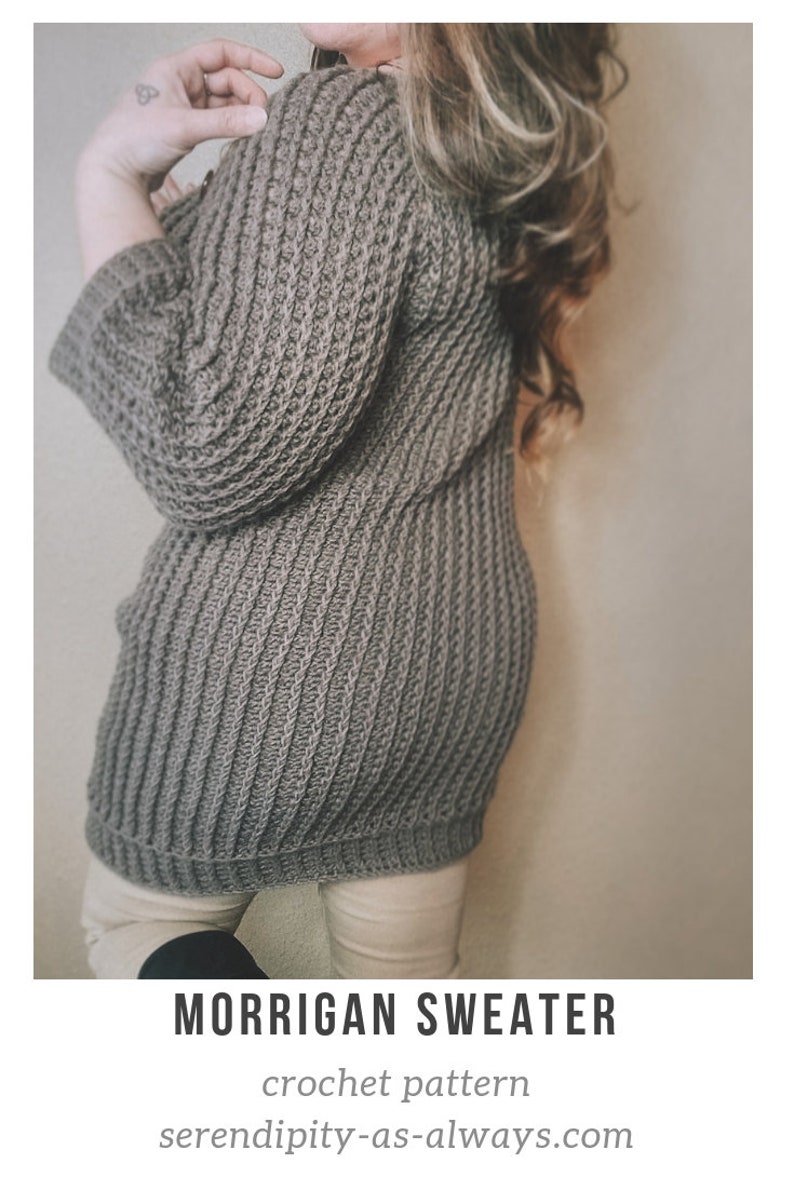 Morrigan Sweater Crochet Pattern | Ribbed Dress, Women's Sizes (PDF Pattern) image 6