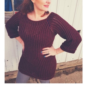 Morrigan Sweater Crochet Pattern | Ribbed Dress, Women's Sizes (PDF Pattern) image 10