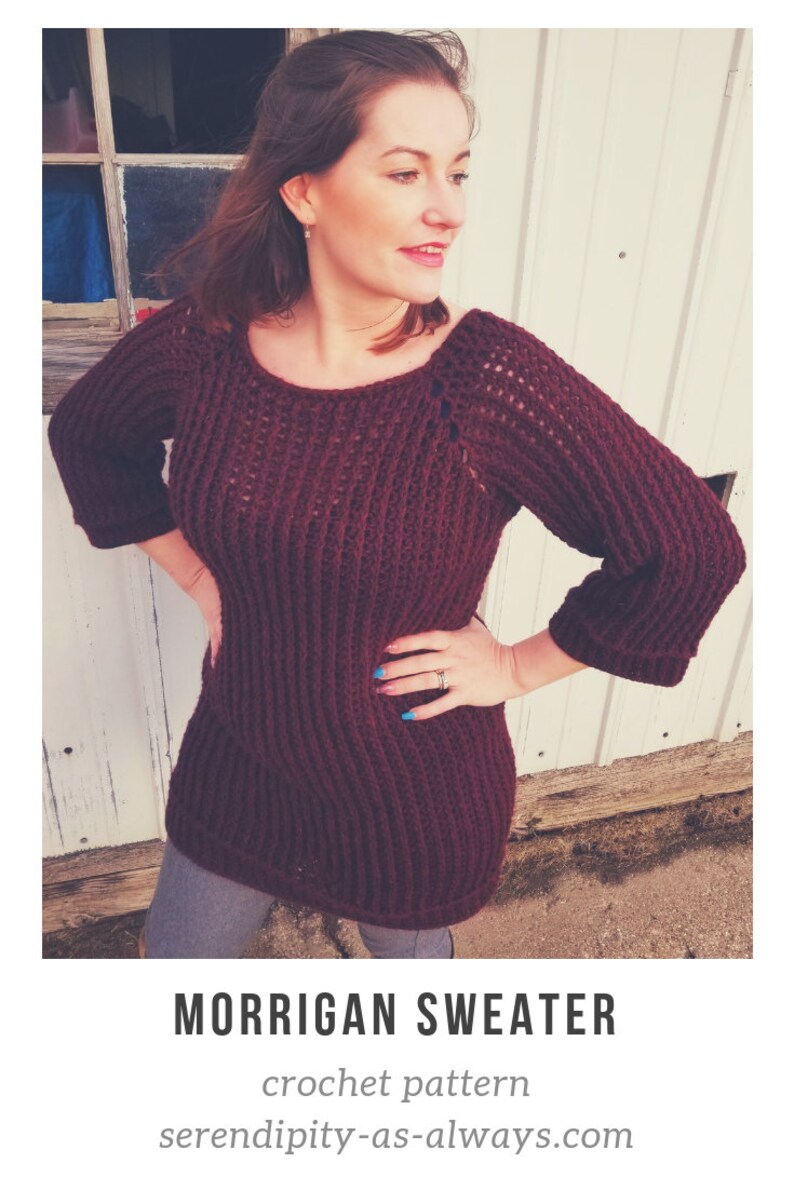 Morrigan Sweater Crochet Pattern | Ribbed Dress, Women's Sizes (PDF Pattern) image 10