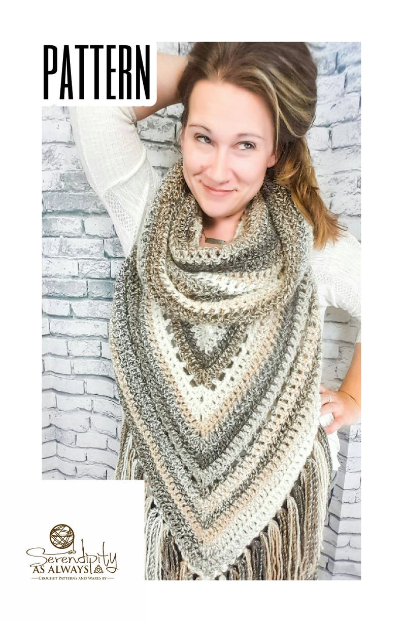 Crochet PATTERN Boho Hooded Scarf Hooded Triangle Scarf Crochet Pattern Boho Fringe Scarf Pattern Wanderlust Hooded Scarf Pattern image 4