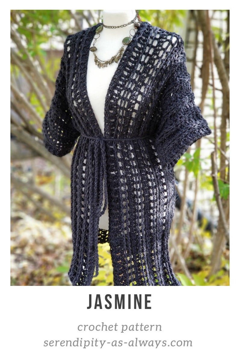 Häkelanleitung | Jasmin Kimono Häkelanleitung | Damen Robe Muster | häkeln Muster | Crochet for Sie | PDF-Download Bild 4