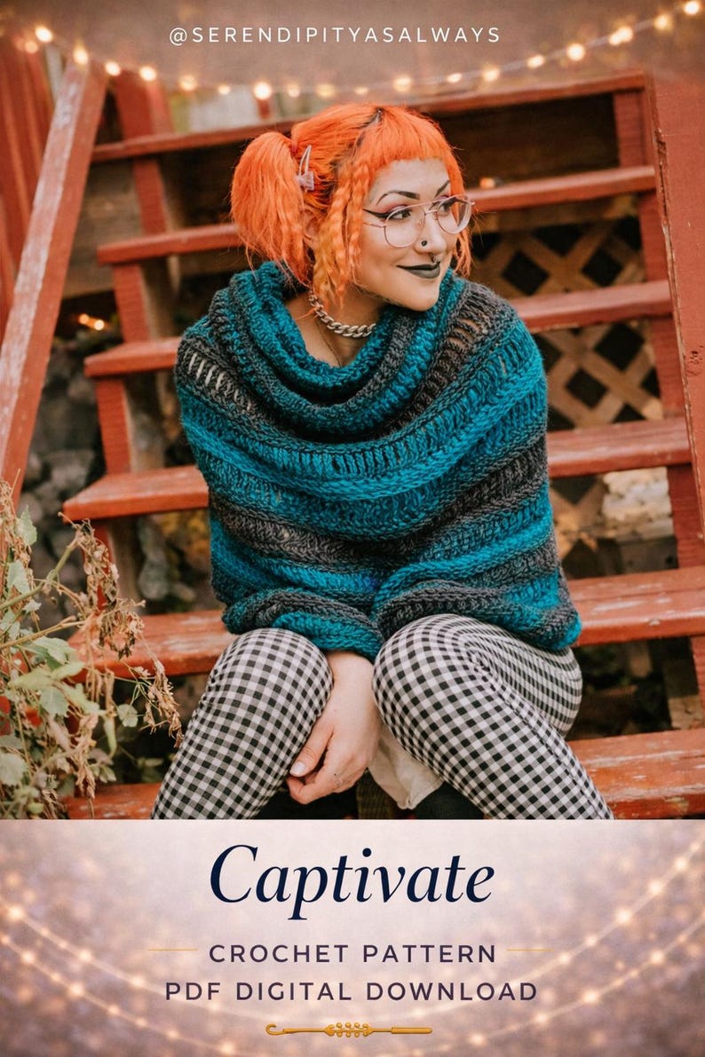 CROCHET PATTERN | Capelet Crochet Pattern | Cowl Neck Poncho Pattern | Cowl Hood Pattern | Women's Crochet Pattern | New Crochet Pattern image 1