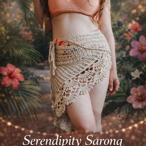 Crochet PATTERN Serendipity Sarong | Women's Summer Wrap Skirt Crochet Pattern | Swimsuit Coverup Crochet Pattern | PDF Digital Download image 1