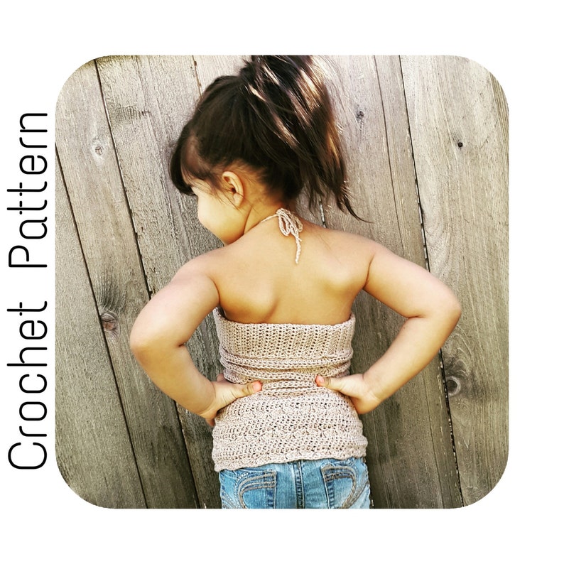 Crochet PATTERN Halter Top Crochet Pattern Girls Summer Shirt Crochet Pattern Tank Top Crochet Pattern for Girls Summer Crochet image 2