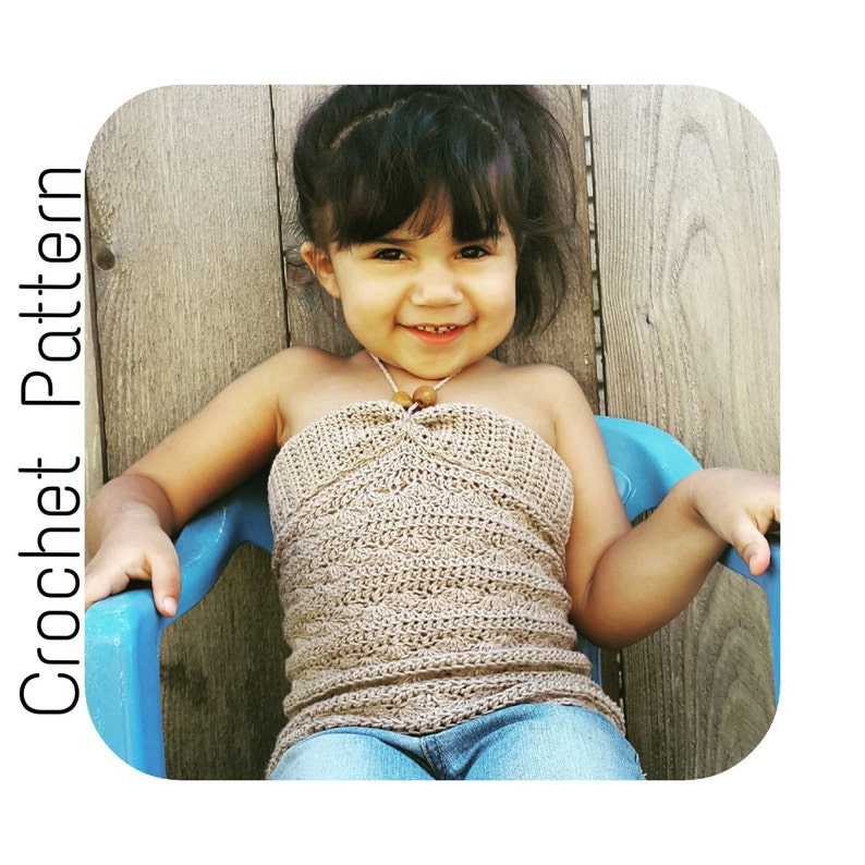 Crochet PATTERN Halter Top Crochet Pattern Girls Summer Shirt Crochet Pattern Tank Top Crochet Pattern for Girls Summer Crochet image 4