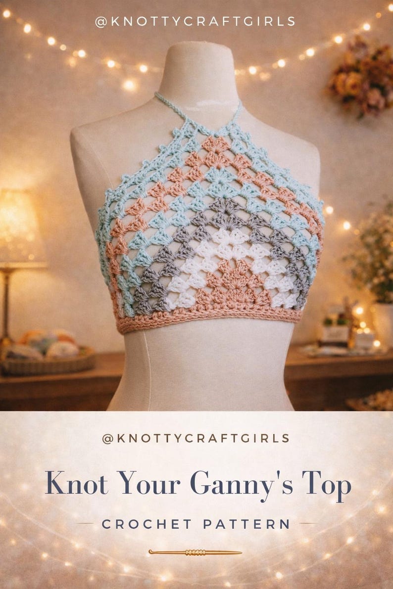 Crochet PATTERN Knotty Crop | Women's Festival Crop Top Crochet Pattern | Summer Crochet Pattern | Beach Crochet PDF Digital Download image 1
