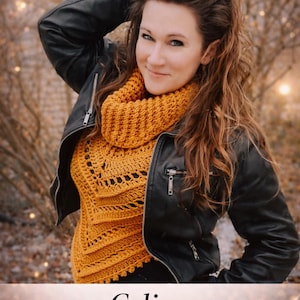 Crochet PATTERN | Celine Cowl Neck Vest Pattern | Triangle Vest | Women's Sweater Vest Crochet Pattern | Ribbed Cowl Neck Vest | Digital PDF image 1