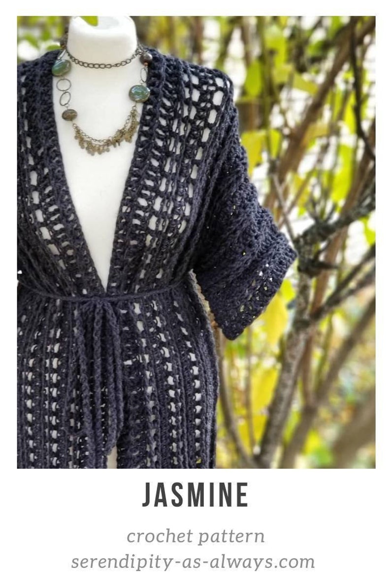 Häkelanleitung | Jasmin Kimono Häkelanleitung | Damen Robe Muster | häkeln Muster | Crochet for Sie | PDF-Download Bild 2