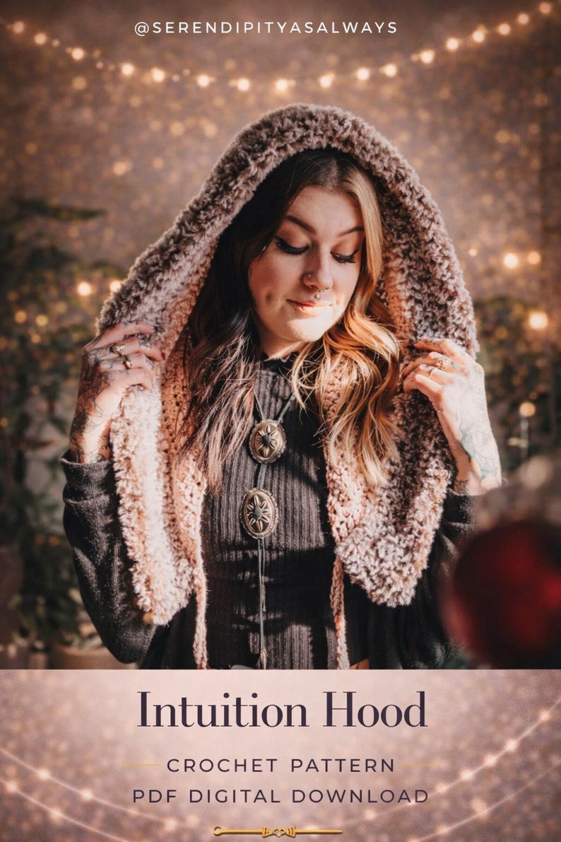 Crochet PATTERN | Intuition Hood Pattern | Faux Fur Hood Crochet Pattern for Children and Adult Sizes | Winter Hood PDF Digital Download | image 2