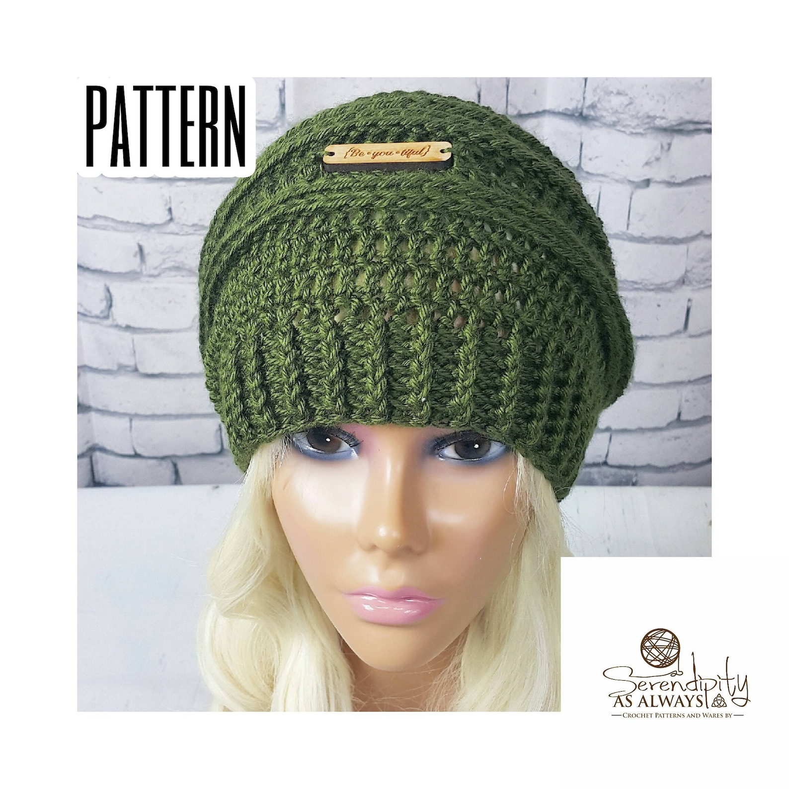 Crochet PATTERN Ribbed Slouchy Beanie Crochet Pattern Etsy