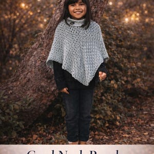 Crochet PATTERN | Cowl Neck Poncho | Women's Poncho Pattern Size 6-16 | Girl's Size 2-16 Poncho Pattern | PDF Digital Download