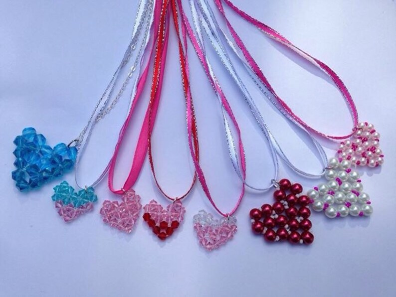 Beaded Heart Necklaces Etsy