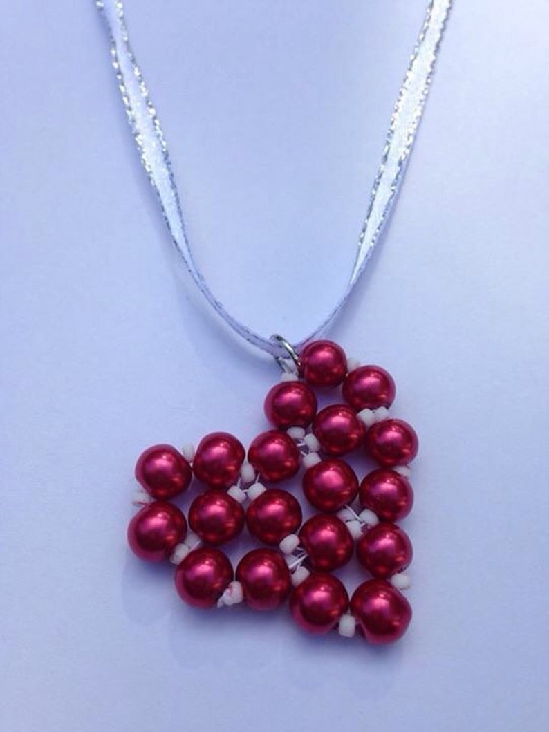 Beaded Heart Necklaces Etsy