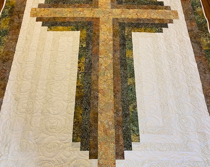 Twin Size Cross Quilt 67” x 90”