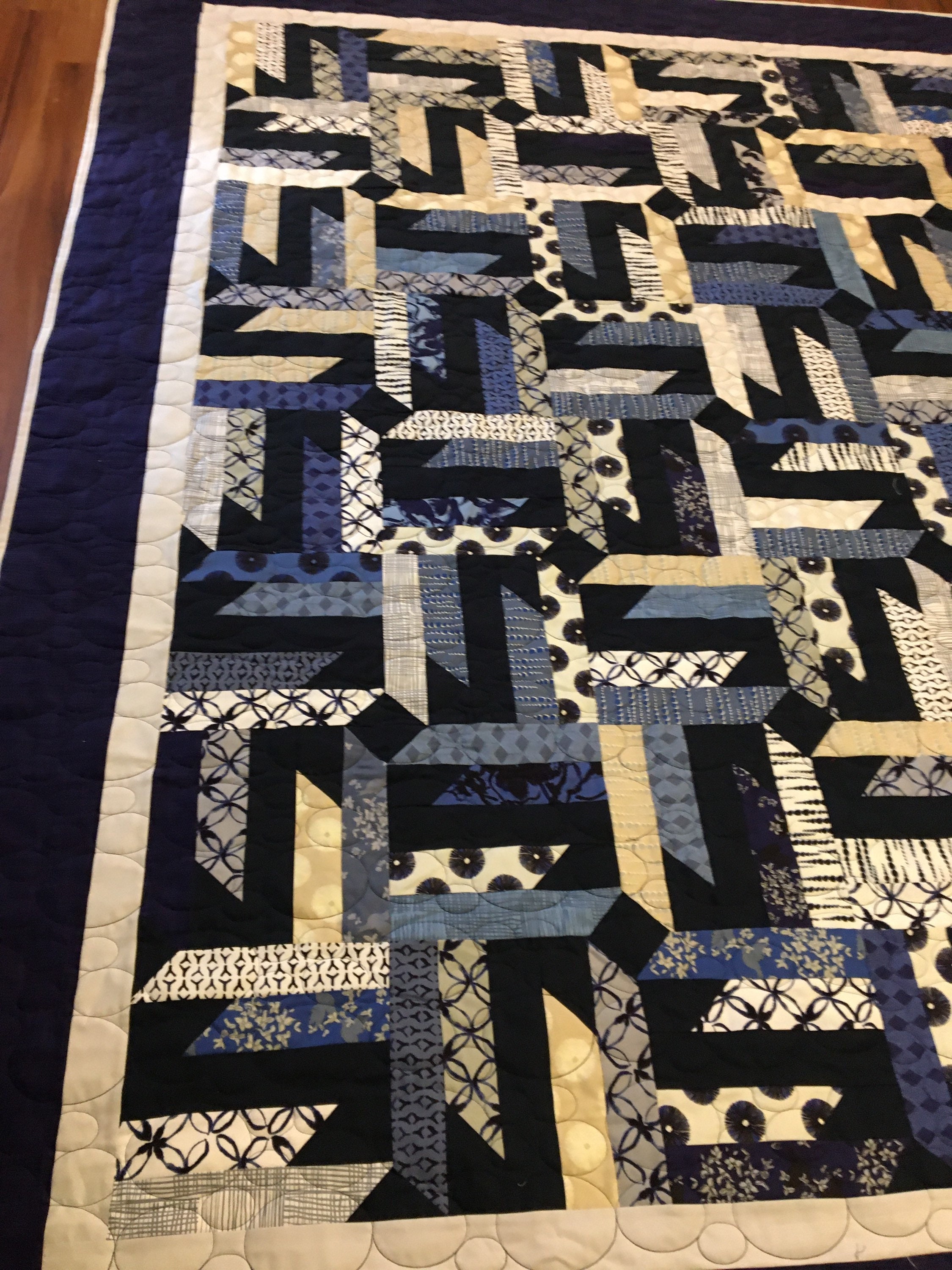 Spangled Blue and White Quilt Made in USA Etsy