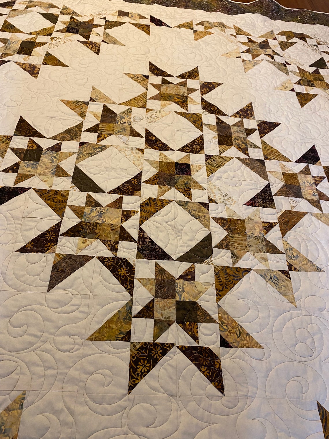 Java Batiks in Earth-love Using 9-sisters Quilt Pattern 98” Sq (king ...