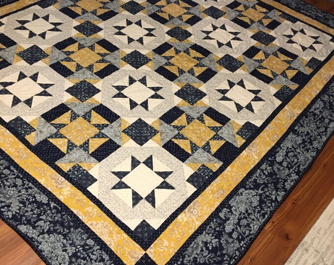 Regency Blues Queen Quilt - Etsy
