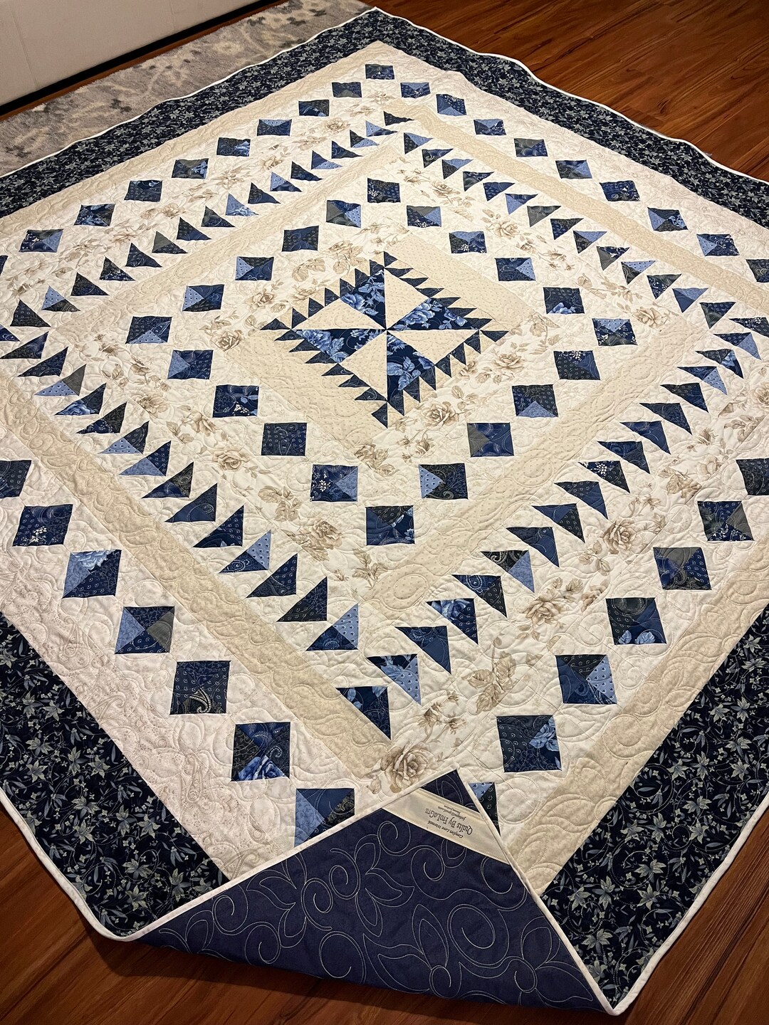 90” Square Regency Blues Quilt - Etsy