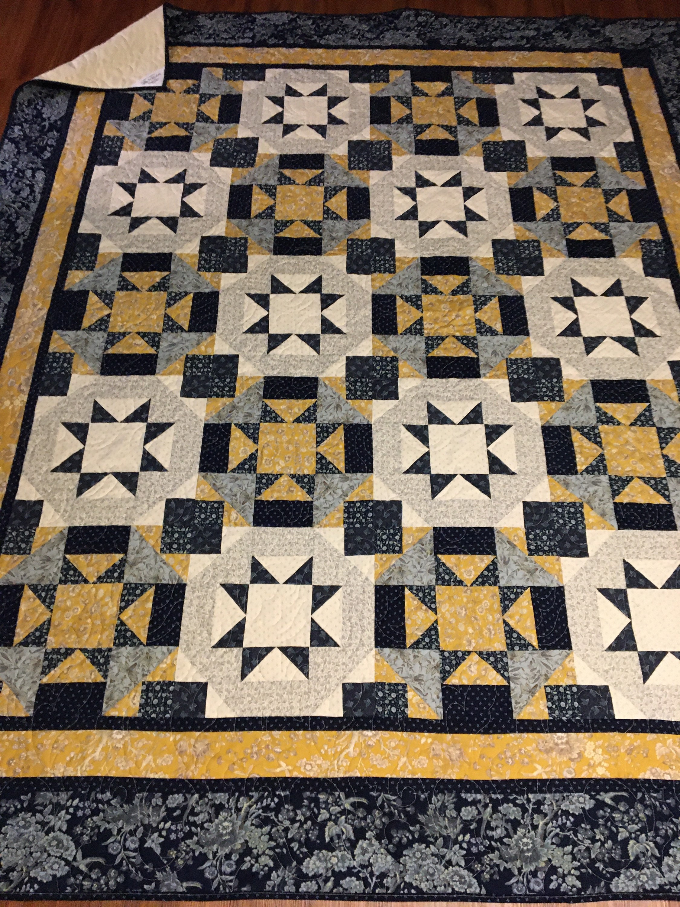 Regency Blues Queen Quilt - Etsy
