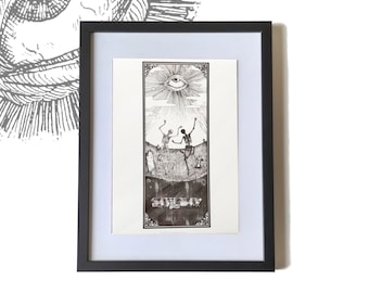 Danse Macabre II Print: Skeleton Dance of Death, A4 Art